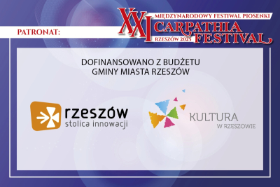 Festiwal dofinansowany z budżetu Gminy Miasto Rzeszów