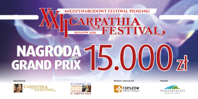 Wielkimi krokami zbliżamy się do finału XXII Międzynarodowego Festiwalu Piosenki „Carpathia Festival” – Rzeszów 2026!